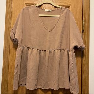 Entro Taupe Babydoll Top